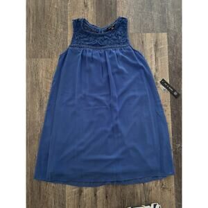 AS U WISH Blue Sleeveless Lace Top Dress Tunic